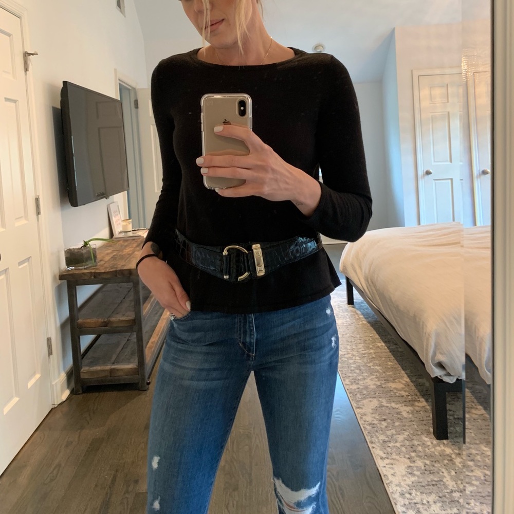 Carlisle genuine leather black waist belt